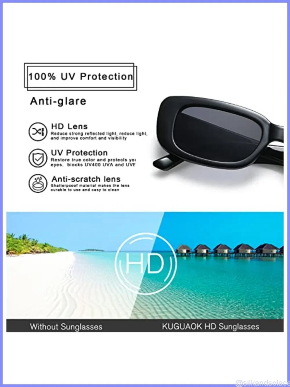 Retro Rectangle Square Sunglasses UV Protection Full Frame Unisex